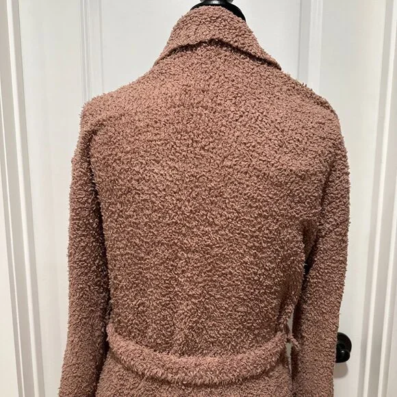 SKIMS Tan Brown Cozy Knit Boucle Short Robe with Belt Size Small/Medium